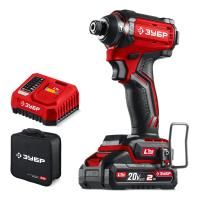 ЗУБР 20 В, 180 Н·м, 1 АКБ LMS (2 А·ч), бесщеточный ударный винтоверт, сумка (ВБУ-180-21)