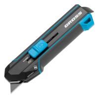 Нож-скребок выдвижной, 19мм, сменное лезвие, SK2, 5 запас. лезвий, алюмин. корпус GROSS