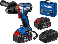 Бесщеточная ударная дрель-шуруповерт ЗУБР Профессионал 20В 2 АКБ 4Ач DBS-201-42