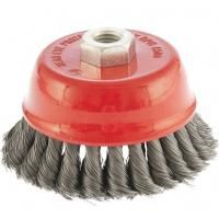 MATRIX Щетка для УШМ, 100 мм, М14, чашка, двухрядная, крученая проволока 0.5 мм