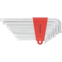 MATRIX Набор ключей имбусовых Torx , 9 шт, T10-T50, CrV, удлиненных, с сатиновым покрытием