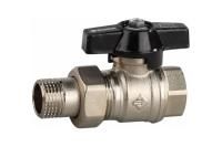 Полнопроходной шаровой кран ЗУБР с накидной гайкой Ø 3/4" ручка "бабочка" "мама-папа" 4-51327-C-3/4