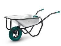KRAFTOOL MAXDrive-1 110л, 260 кг, одноколесная, с трубным усилителем, кузов 0,9 мм, полиуретановое колесо, тачка строительная (39862)