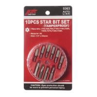 Набор бит 1/4" TORX T7H-T40H с отверстием 10 предметов в кейсе JTCJTC