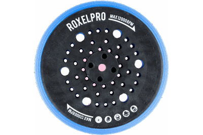 RoxelPro Оправка для шлиф. кругов FUSION ELECTRO 150мм на липучке, 5/16"+М8, 97 отв, средней жёсткости