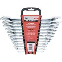 MATRIX Набор ключей рожковых 12 шт, (6-32мм), CrV, Elliptical, зеркальное хромирование