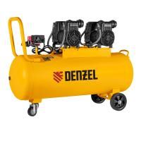 Компрессор безмасл. малошумный DLP-3000/100, 3 кВт, 2х1,5 кВт,100 л, 2850 об/мин,500 л/мин Denzel