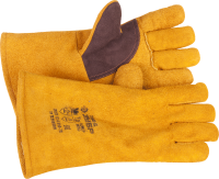 Термостойкие краги ЗУБР 50 мм для сварки и тяжелых механических работ утепленные спилковые 11335-XL