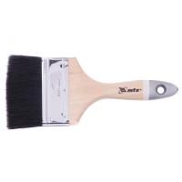 Кисть плоская, натуральная черная щетина, деревянная ручка 4" MTX