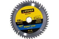 STAYER Super line 230 x 30мм 48Т, диск пильный по дереву, точный рез, 3682-230-30-48