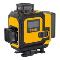 Лазерный уровень мультипризменный DLV 360-4T, 30 м, зеленый луч, Li-Ion 2,4 Aч, штатив Denzel