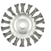 MATRIX Щетка для УШМ 100 мм, М14, плоская, крученая проволока 0.5 мм