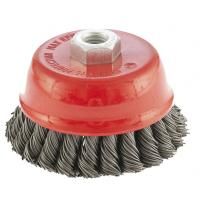 MATRIX Щетка для УШМ, 100 мм, М14, чашка, двухрядная, крученая проволока 0.8 мм