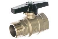 Шаровой кран ЗУБР Ø 1"  ручка "бабочка" 4-51324-C-1