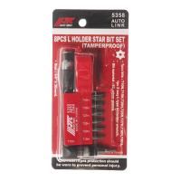 Набор бит 1/4" TORX с отверстием Т10Н-Т40Н с Г-образным держателем 8 предметов JTCJTC