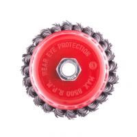 MATRIX Щетка для УШМ, 100 мм, М14, чашка, крученая проволока 0.8 мм