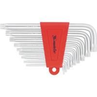 MATRIX Набор ключей имбусовых Torx , 9 шт, T10-T50, CrV, коротких, с сатинированным покрытием