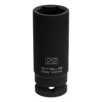 Головка ударная удлиненная шестигранная, 22 мм, 1/2, CrMo Stels