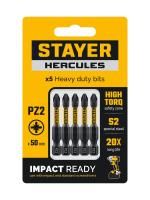 STAYER HERCULES, PZ2, 50 мм, 5 шт, торсионные биты (26233-2-50-5)