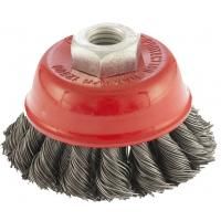 MATRIX Щетка для УШМ, 75 мм, М14, чашка, двухрядная, крученая проволока 0.5 мм