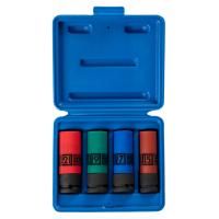 Набор глубоких ударных торцевых головок 1/2", шестигранные, 15, 17, 19, 21 мм KING TONY 44904MP01