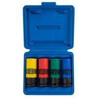 Набор глубоких ударных торцевых головок 1/2", шестигранные, 17, 19, 21, 22 мм KING TONY 44904MP02