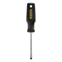 Отвертка, SL6x100 мм, S2, 3к рукоятка Denzel