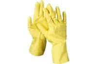 Латексные перчатки DEXX хозяйственно-бытовые р. XL с х/б напылением рифлёные 11201-XL