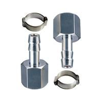 Переходник 1/4"F на елочку 6мм с обжимным кольцом 6х11мм_блистер 2 шт FUBAG