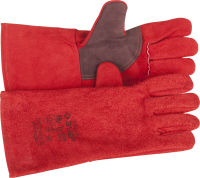 Термостойкие краги ЗУБР 350 мм для сварки и тяжелых механических работ спилковые с подкладкой 11334-XL