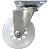 СИБРТЕХ Колесо ПУ прозрачное поворотное d-75 мм, крепление платформенное