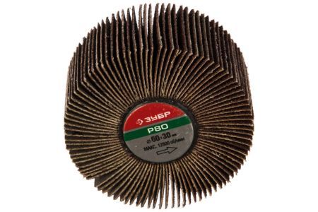 ЗУБР  d 60x30 мм, P80, круг шлифовальный лепестковый, на шпильке, 36602-080