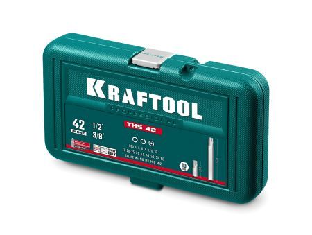 KRAFTOOL THS-42, 42 шт (HEX, TX, SPLINE) хвостовик 10 мм под квадрат 1/2″ набор специальных бит (26554)