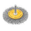 Щетка для дрели, 75 мм, Плоская, со шпилькой, нержавеющая витая проволока Denzel