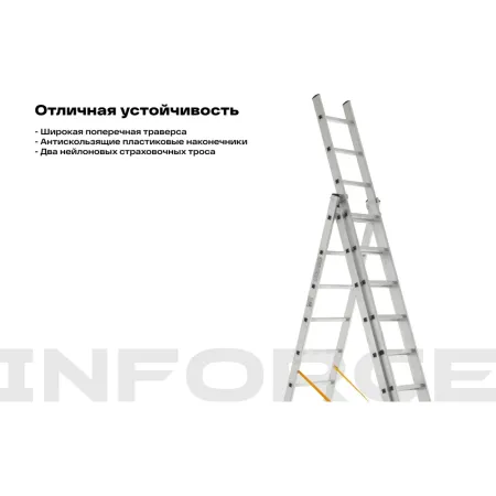 Профессиональная трехсекционная лестница Inforce ЛП-03-19