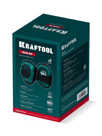 KRAFTOOL SOLID гелевая вставка, объёмная противоскользящая накладка, наколенники защитные (11517)