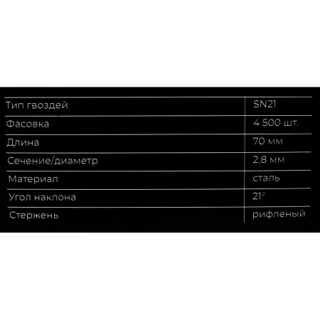 Рифленый реечный гвоздь по дереву Gigant 2,8x70 4500шт.