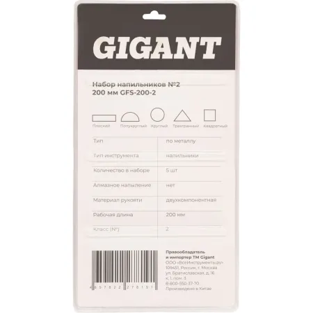 Набор напильников Gigant GFS-200-2
