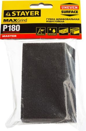 STAYER P180, 100 x 68 x 42 x 26 мм, водостойкая, четырехсторонняя угловая шлифовальная губка (3561-180)