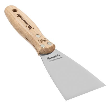 Шпательная лопатка из нержавеющей стали, 80 мм, буковая рукоятка, EFP Matrix
