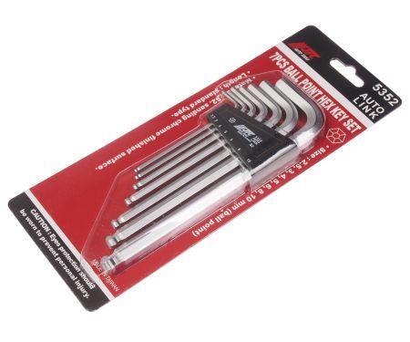 Набор ключей шестигранных 2.5-10мм Г-образных с шаром 7 предметов JTCJTC