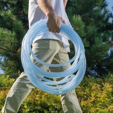 Шланг поливочный прозрачный армированный 3-х слойный, 1/2", 15 м Palisad