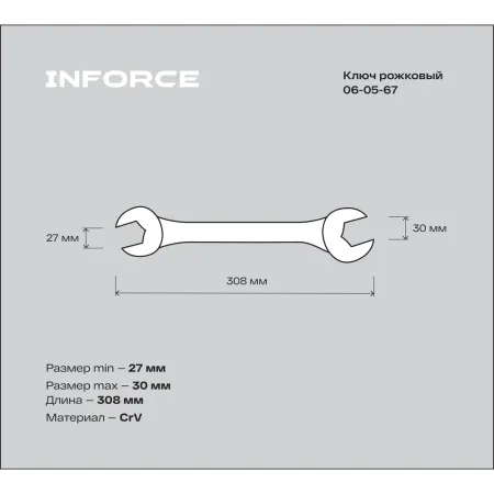 Рожковый ключ Inforce 06-05-67