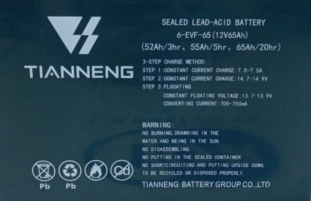 Аккумулятор для тележек WPT15-2 12V/65Ah гелевый (Gel battery)