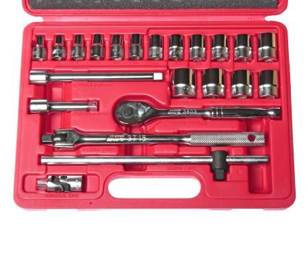 Набор головок торцевых 3/8" 6-ти гранных 6-22мм 22 предмета в кейсе JTCJTC