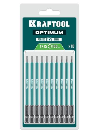 KRAFTOOL OPTIMUM TX 15, 100 мм, 10 шт, биты (26126-15-100-S10)