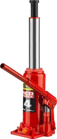 STAYER RED FORCE, 4 т, 195 - 380 мм, бутылочный гидравлический домкрат, Professional (43160-4)