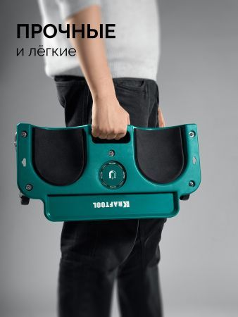 KRAFTOOL KRAFT BOARD на единой, базе, 5 колёс, лоток для инструментов, нагрузка до 110кг, строительные наколенники на колёсах (11513)