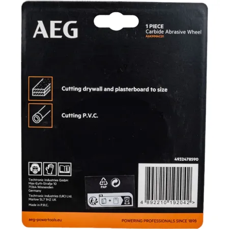 Карбидный диск для отрезной машины AAKMMAC01 AEG
