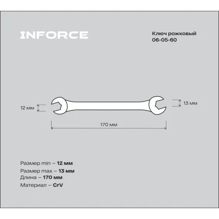 Рожковый ключ Inforce 06-05-60